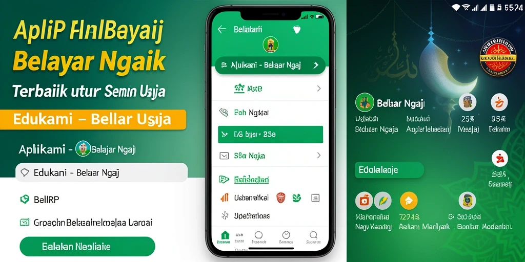 Tampilan antarmuka aplikasi Belajar Ngaji yang menarik dan ramah pengguna.