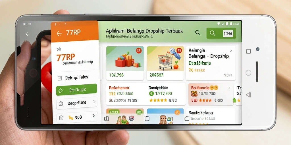 Tampilan antarmuka aplikasi 77RP yang memudahkan dropship.