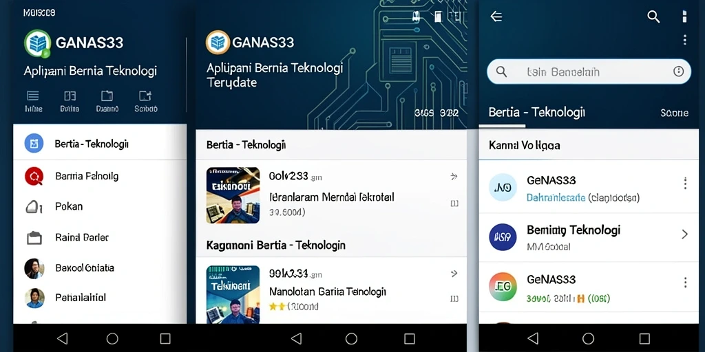 Screenshot antarmuka utama GANAS33 menampilkan berbagai berita teknologi terkini.