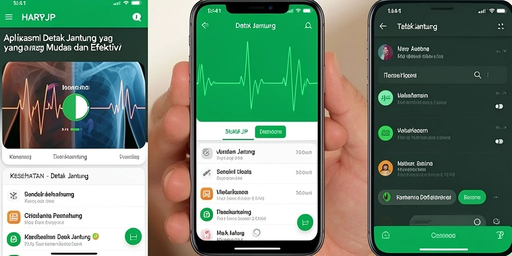 Tampilan antarmuka aplikasi Detak Jantung yang informatif dan mudah digunakan.