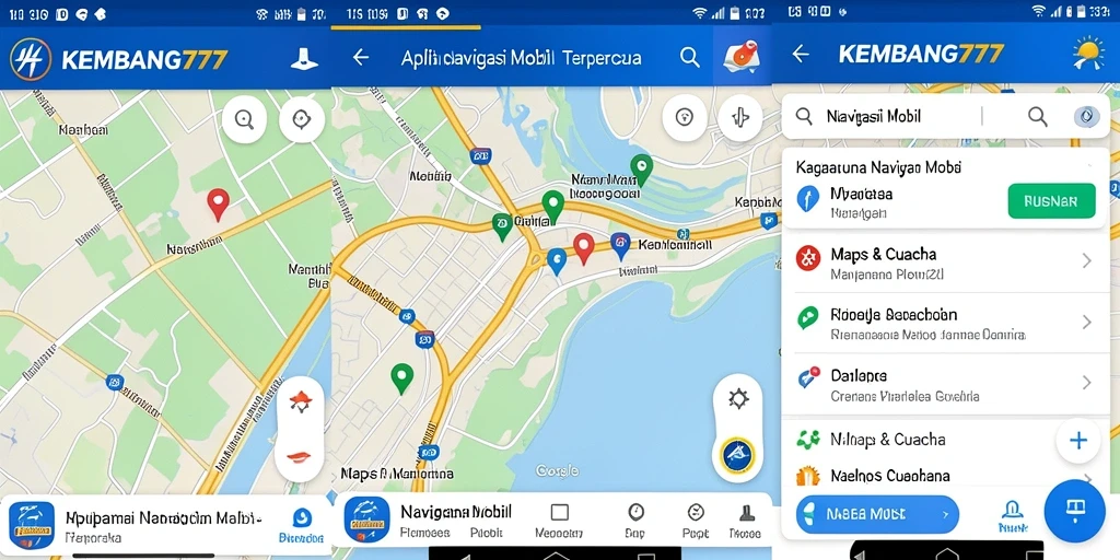 Antarmuka aplikasi KEMBANG777 untuk navigasi mobil yang mudah digunakan.