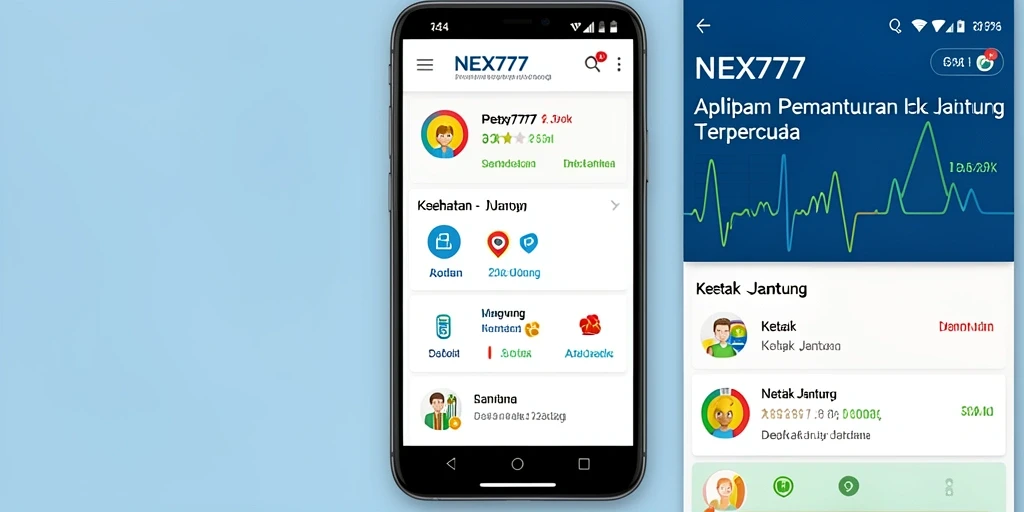 Tampilan antarmuka NEX777 untuk pemantauan detak jantung.