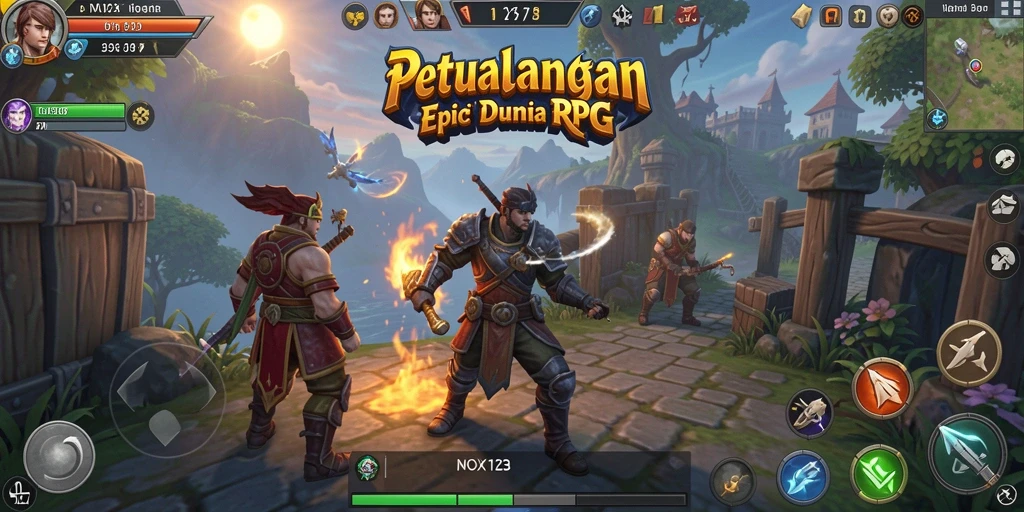 Antarmuka permainan yang menarik dan fungsional di dunia RPG.