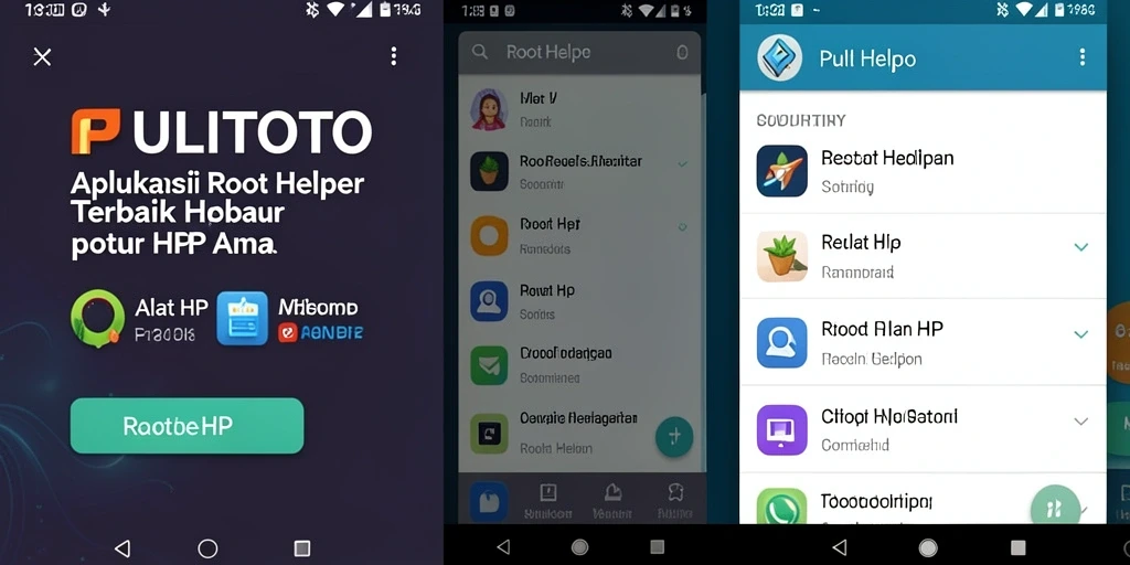 Antarmuka aplikasi PULITOTO sebagai Root Helper yang intuitif dan mudah digunakan.