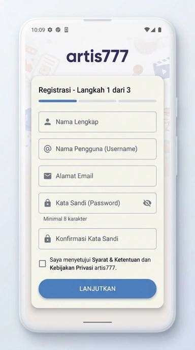 Panduan Registrasi Akun Baru Artis777 untuk Android